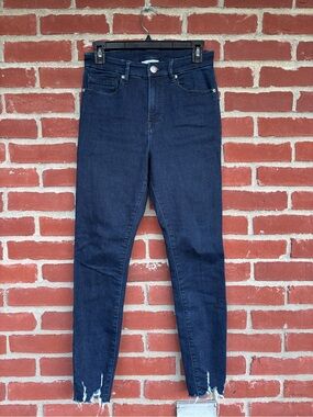 Gianni Bini Indigo Skinny Jeans with Raw Hem